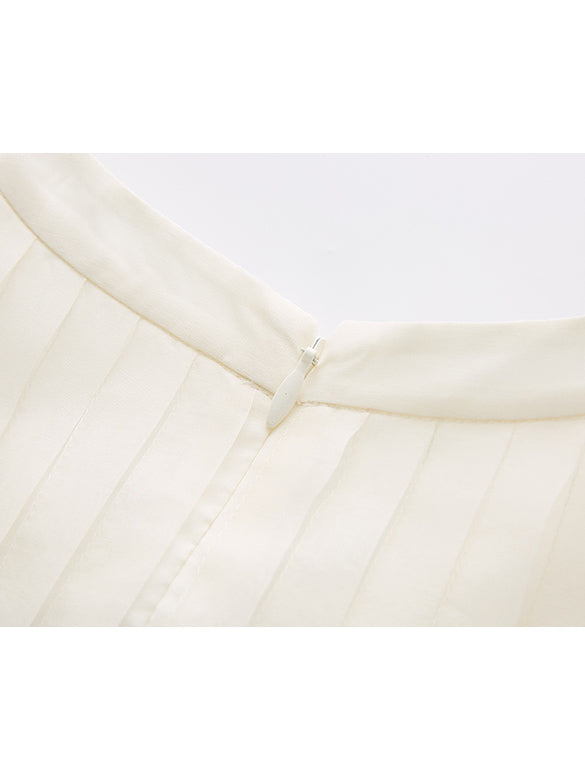 Ribbon Brooch Sheer Sleeveless Top