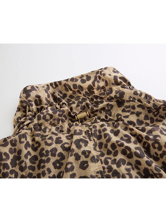 Leopard Pattern Printed Blouson