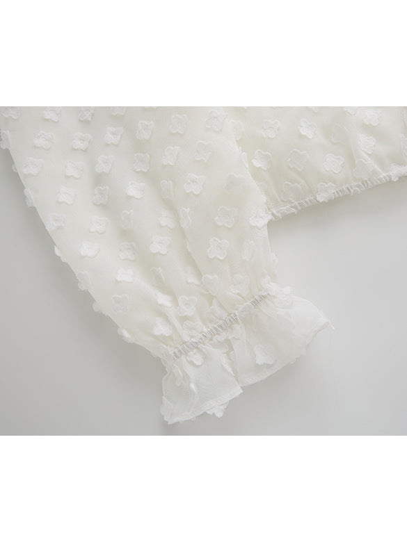 Flower Dot Frill blouse
