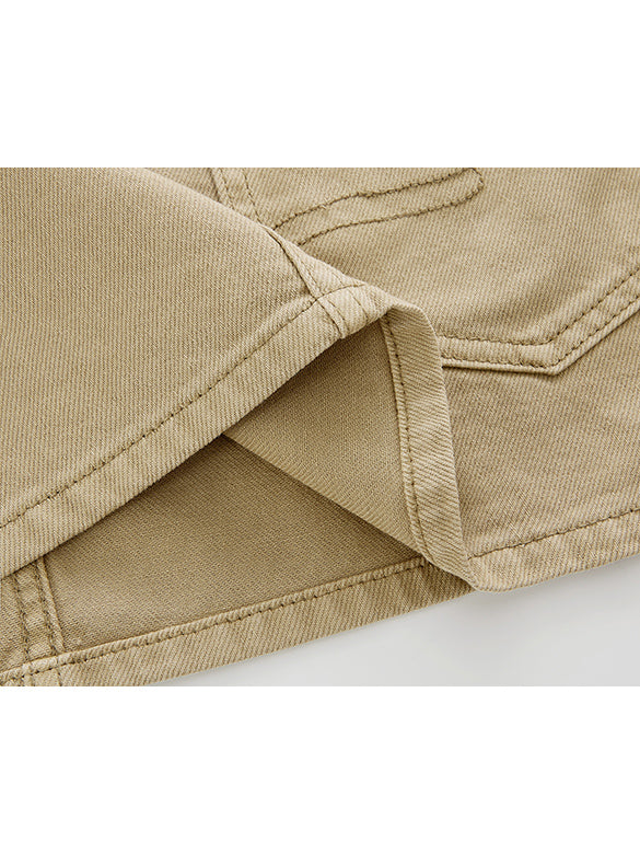 Beige Denim Jumper Skirt