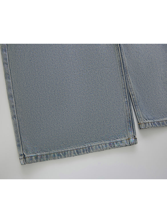 Foil Printed Denim Pants