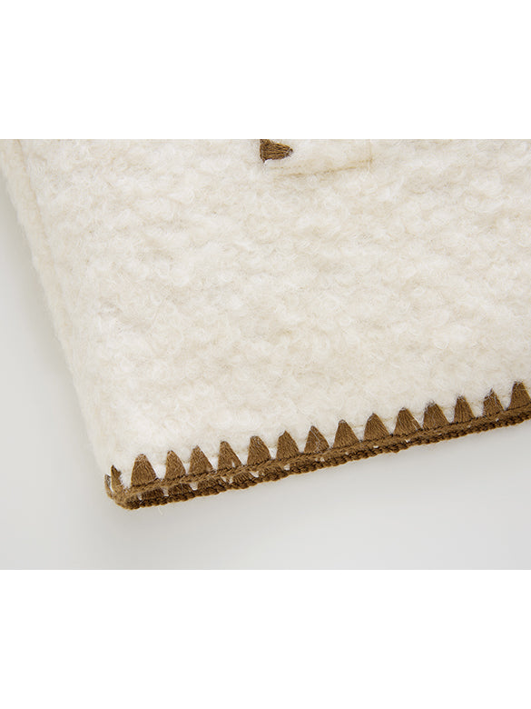 Bi-color Stitch Boa Jacket