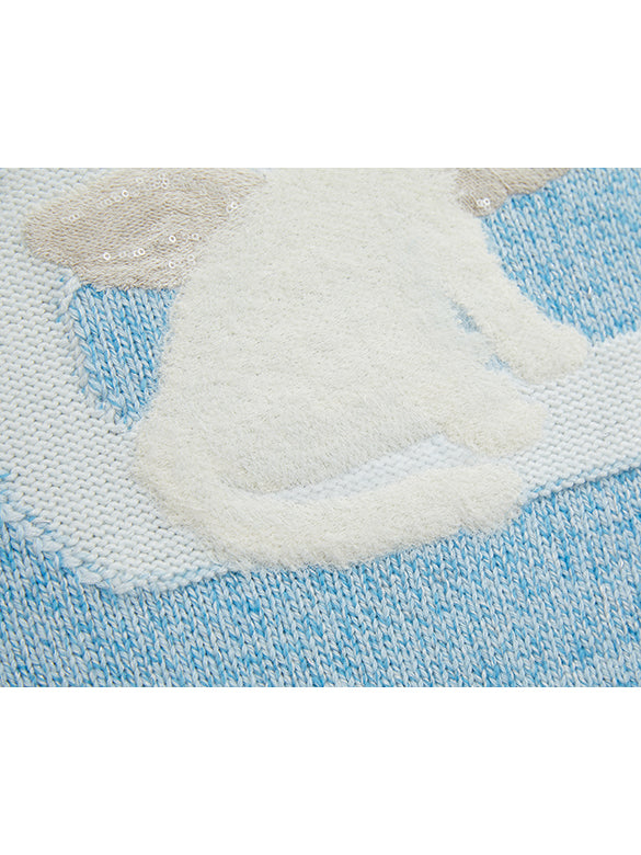 Cat Embroidery Sleeveless Knit