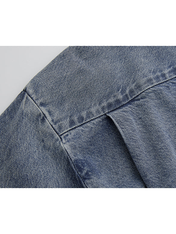 Waist Aperture Denim Shirt
