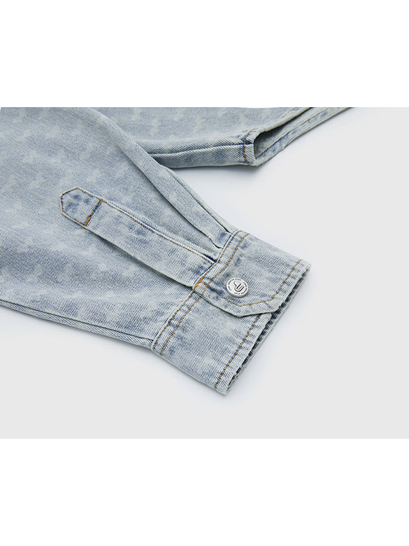 Butterfly Pattern Denim Shirt