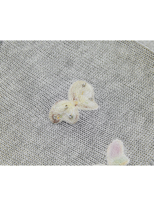 Butterfly Embroidery Knit Cardigan