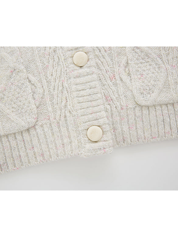 Thin Cable Knit Cardigan