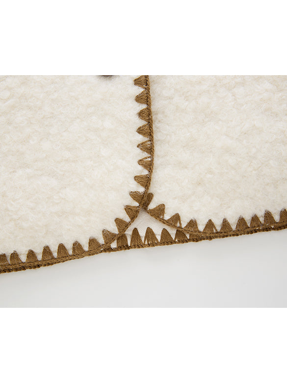 Bi-color Stitch Boa Jacket