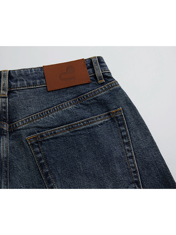 Printed Denim Pants