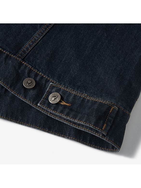 Stripe Collar Rigid Denim Jacket