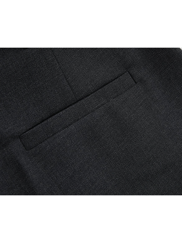 Combination Belted Pleats Short Pants
