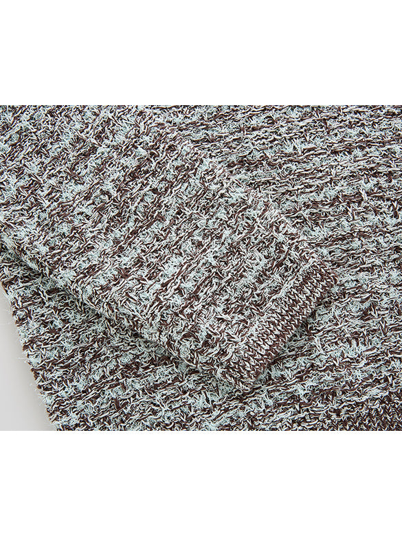 Marbled Color Shoulder Button Knit Top