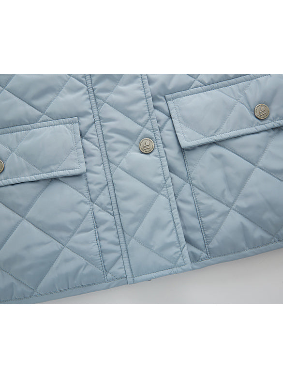 Corduroy-Collar Quilting Jacket