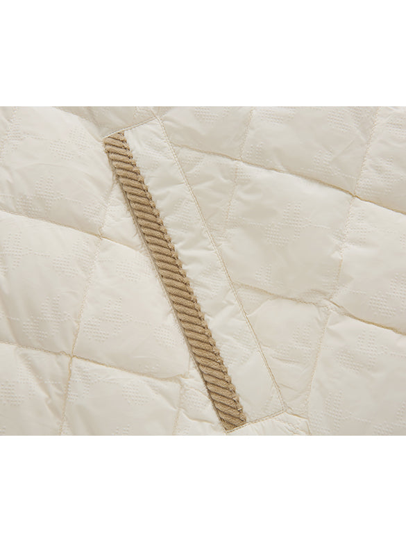 Corduroy Piping Monogram Down Jacket