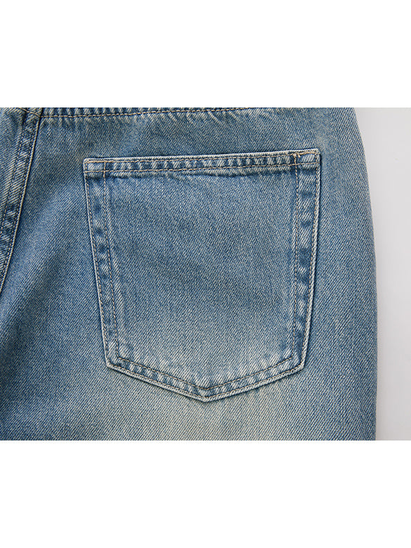 Belted Denim Pants