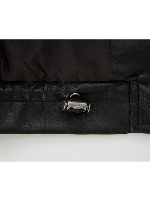 Fake Leather Sleeveless Blouson