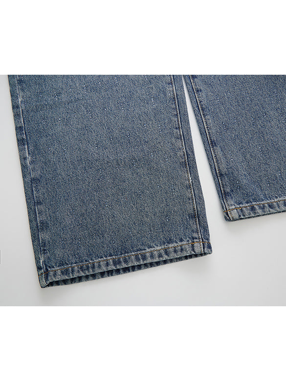 Clear Beads Denim Pants