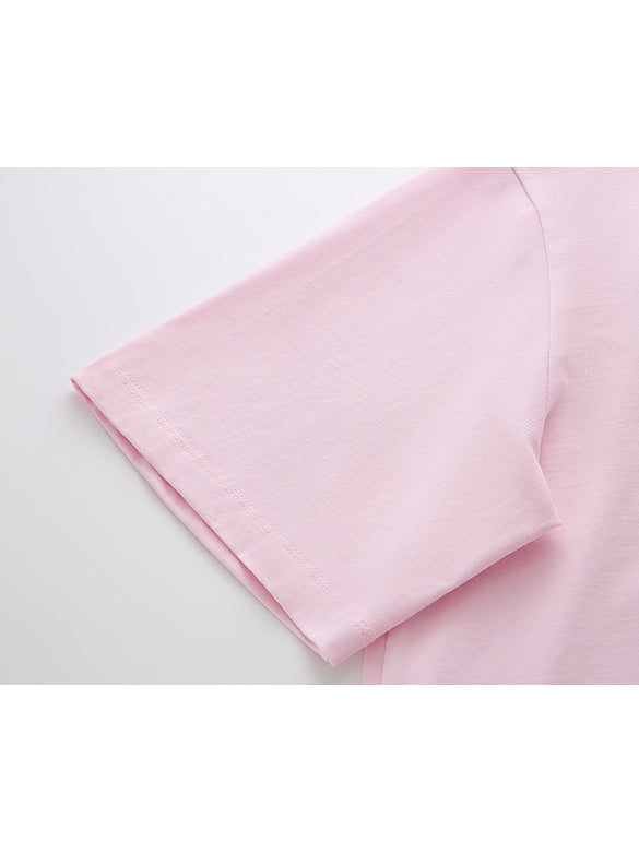 Embroidery Mix Fabric T-shirt
