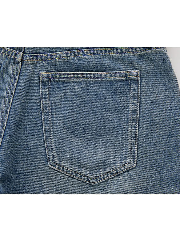 Belted Denim Short Pants