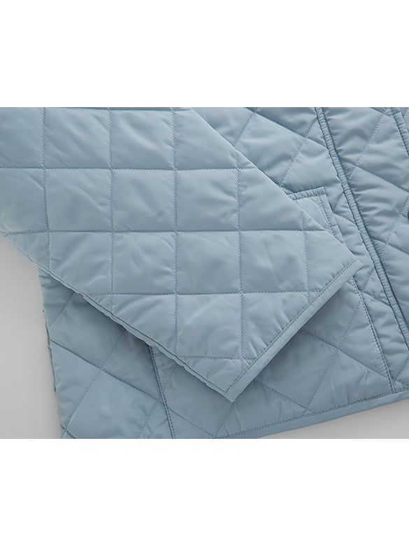 Corduroy-Collar Quilting Jacket