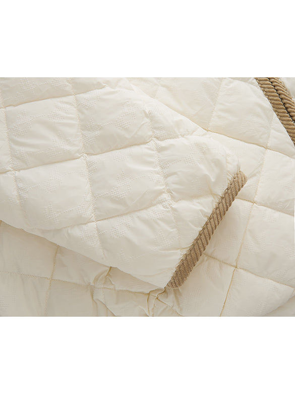 Corduroy Piping Monogram Down Jacket