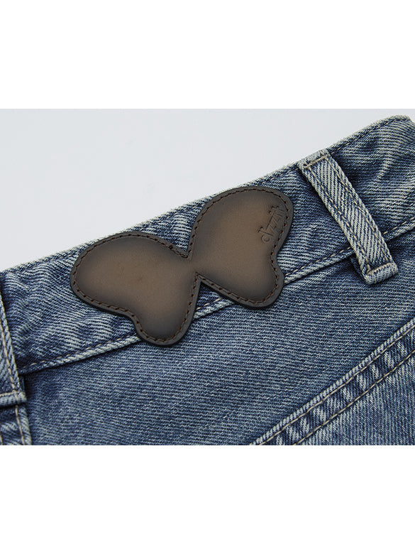 Butterfly Patch Denim Pants
