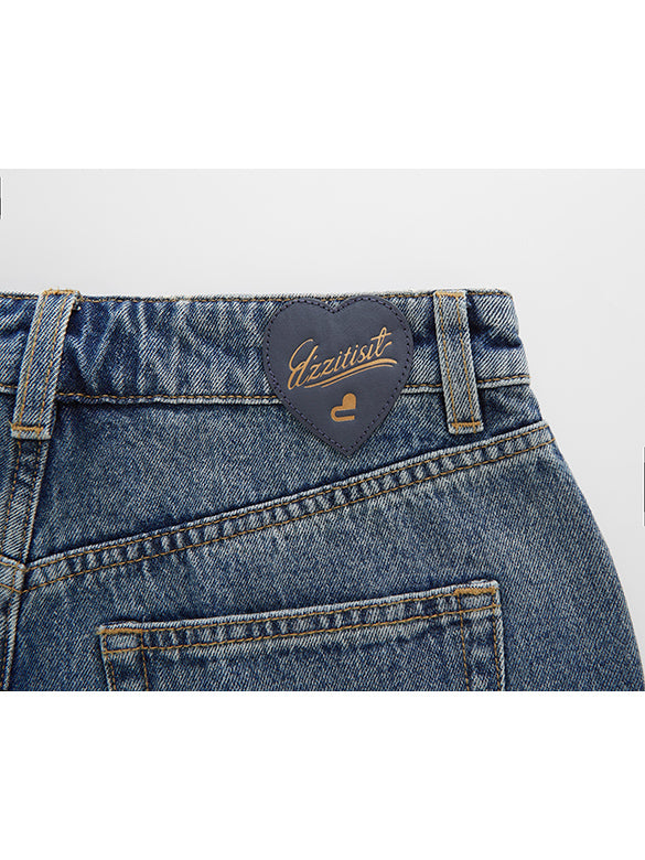 Clear Beads Denim Pants