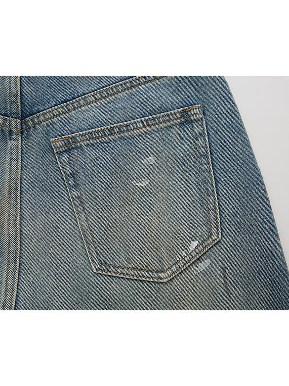 Painted & Beads Denim Pants