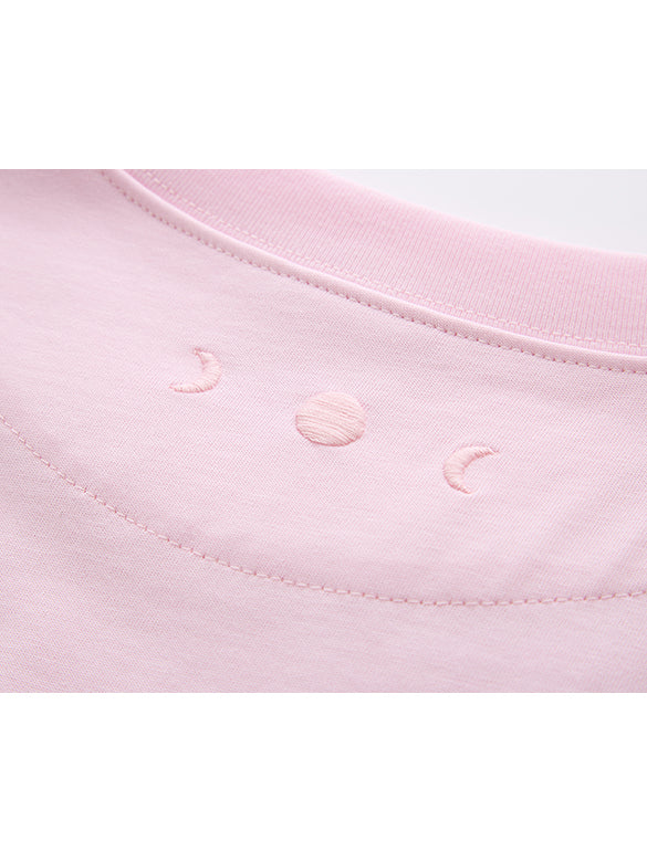 Embroidery Mix Fabric T-shirt
