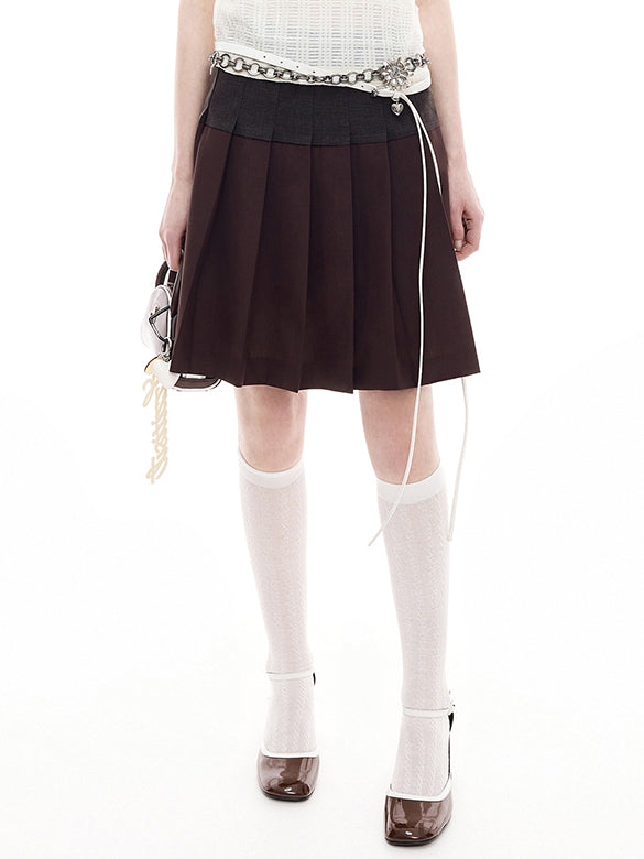 Plaid Pleats Skirt