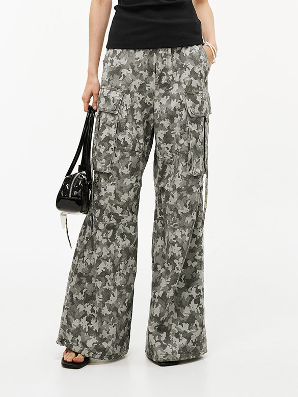 Camouflage Denim Cargo Pants