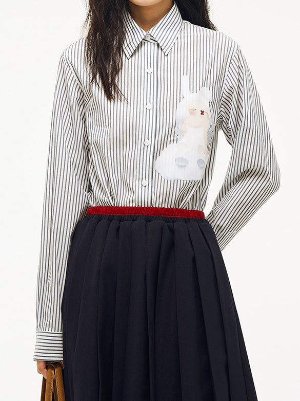 Printed Beads Stripe Shirt