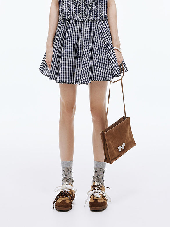 Plaid Flare Skirt