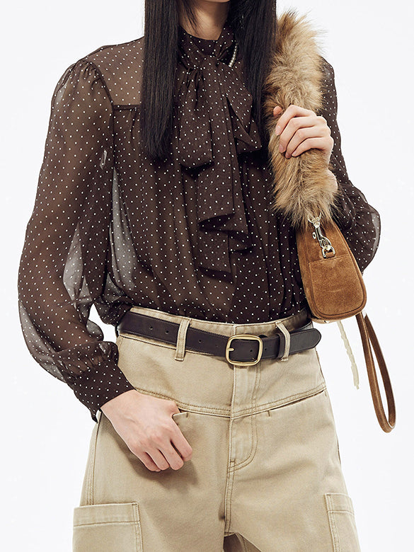 Dot Bow-tie Blouse