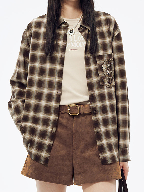 Patch Plaid Shirt