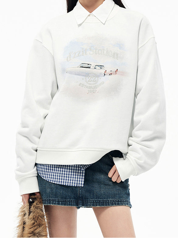 Printed & Beads Sweatshirt