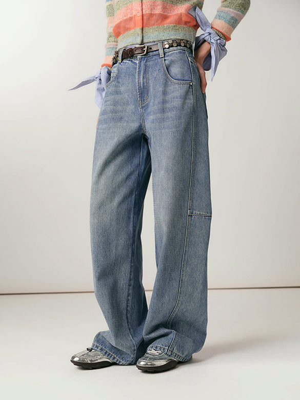 Clear Beads Denim Pants