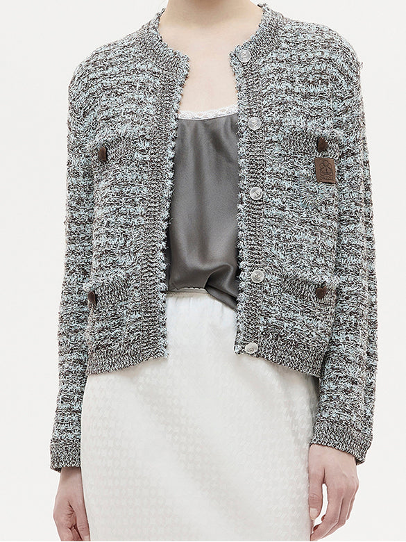 Marbled Color Knit Cardigan