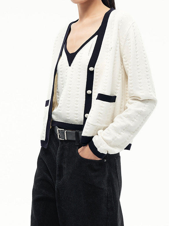Piping Ensemble Knit Top
