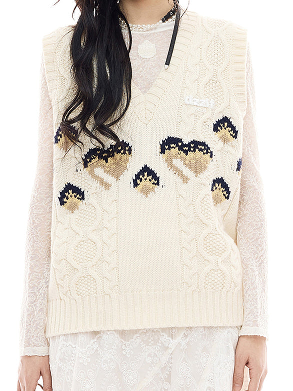 d Logo Pattern Design Knit Vest