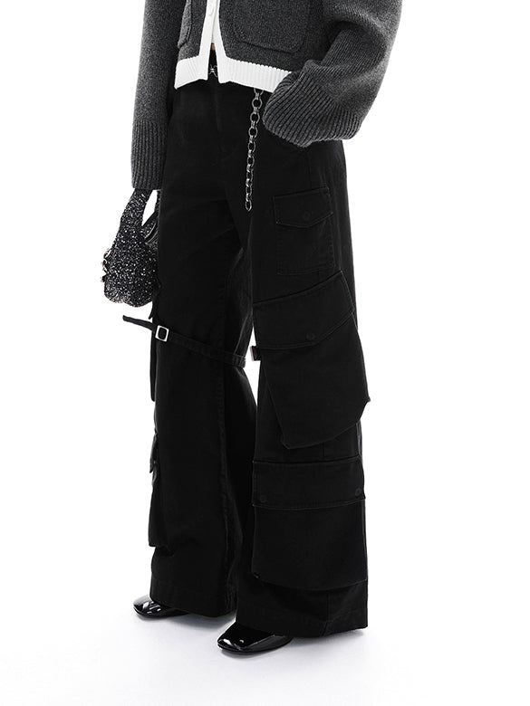 Strap Design Cargo Pants
