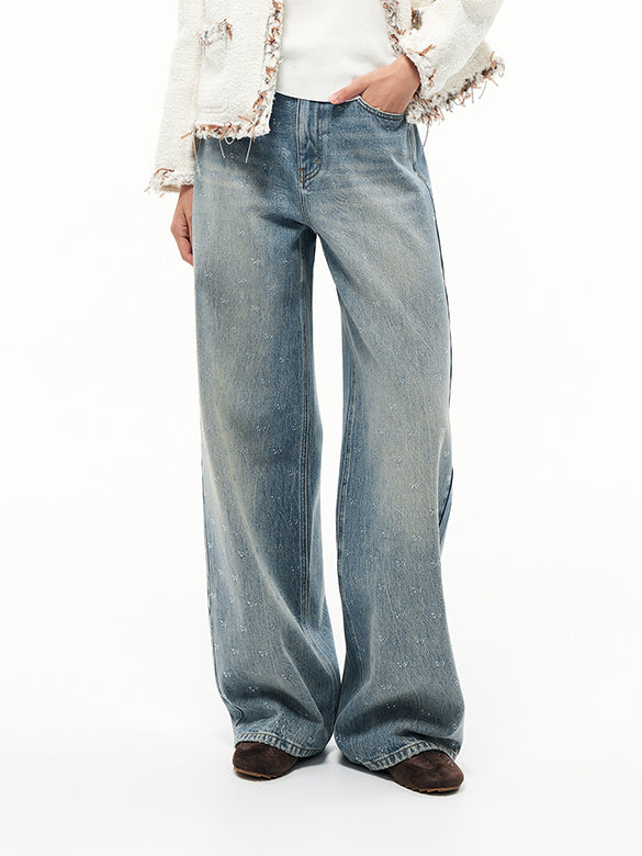 Beads Design Denim Pants