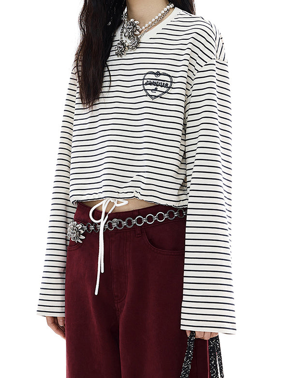Waist Code Stripe Top