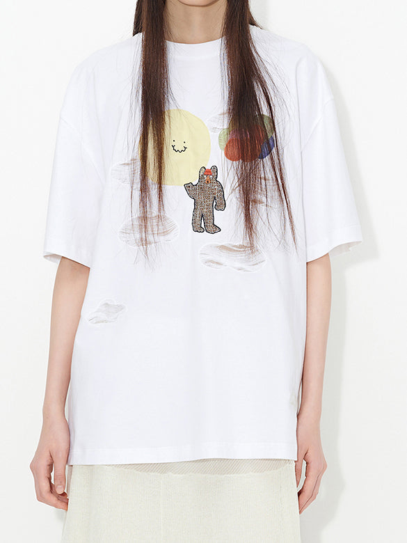 Euan Roberts Collaboration Printed Embroidery T-shirt