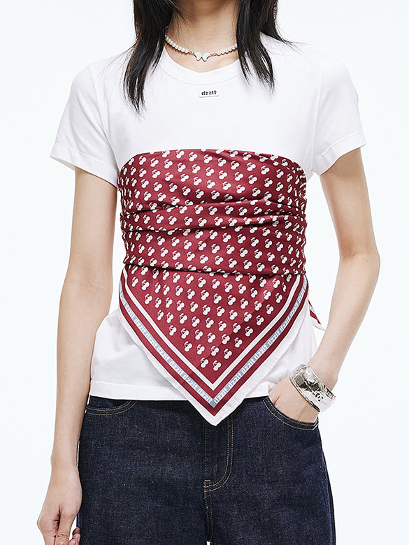 Scarf Combination T-shirt