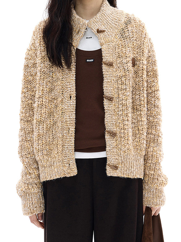 Stand Collar Knit Cardigan