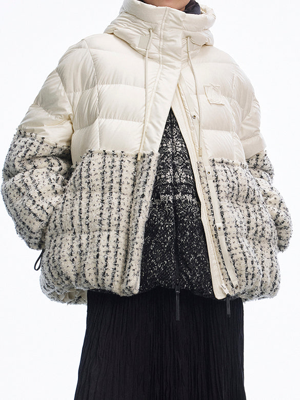 Tweed Combination Down Jacket