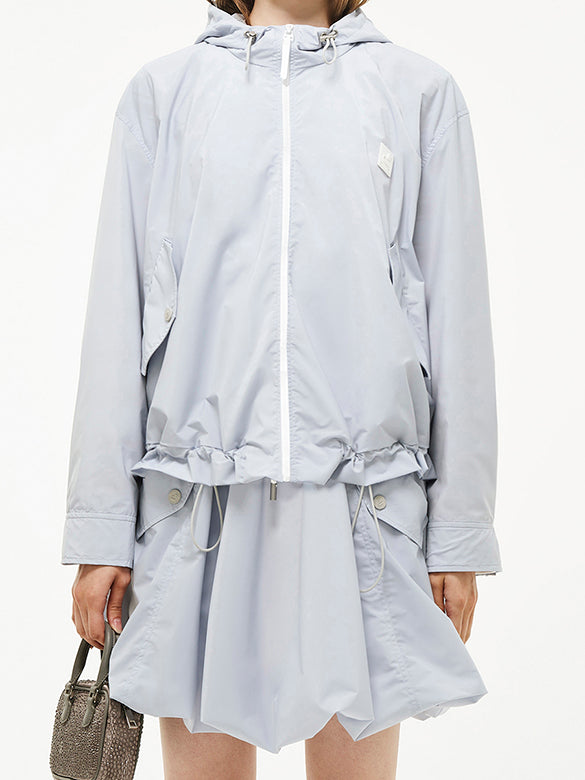 Sporty Hoodie Zipper Blouson