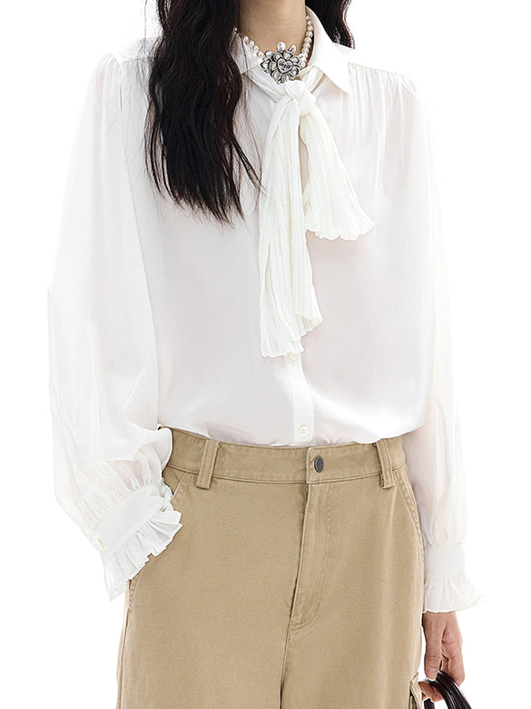 Bow-tie Gather Blouse