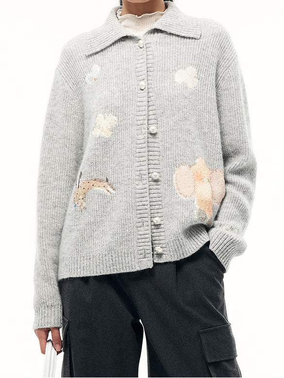 Character Design Knit Cardigan